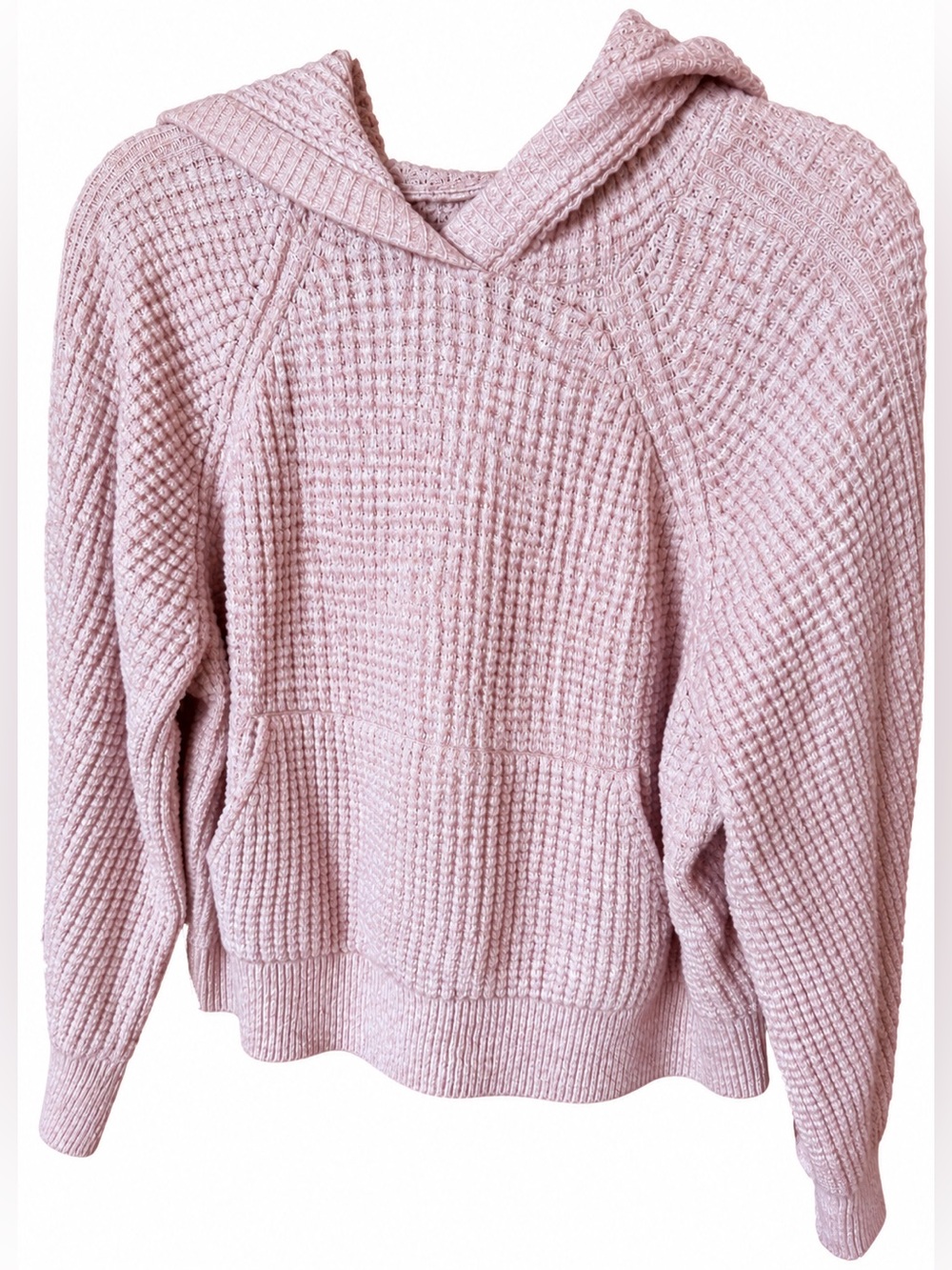 Abercrombie & Fitch A&F Lounge Waffle Knit Hoodie Sweater Pink M